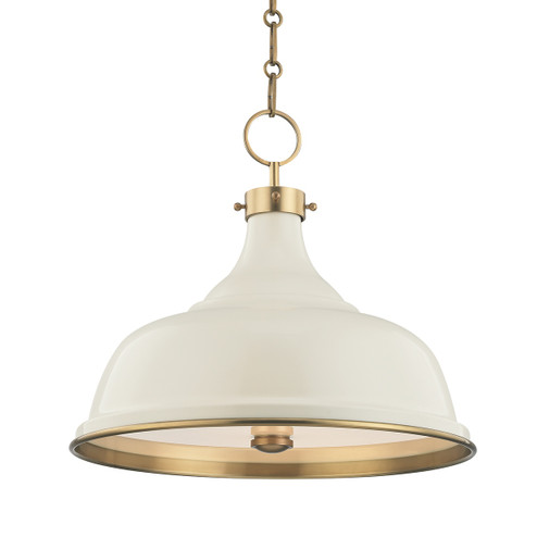 Painted No.1 Three Light Pendant in Aged Brass/Off White (70|MDS300-AGB/OW)