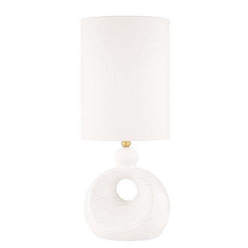 Penonic One Light Table Lamp in Aged Brass/White Ceramic (70|L1850-AGB/CWS)