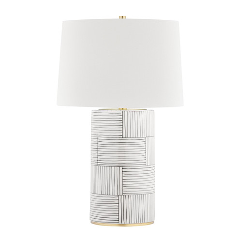 Borneo One Light Table Lamp in Aged Brass/Stripe Combo (70|L1376-AGB/ST) Borneo One Light Table Lamp in Aged Brass/Stripe Combo (70|L1376-AGB/ST)