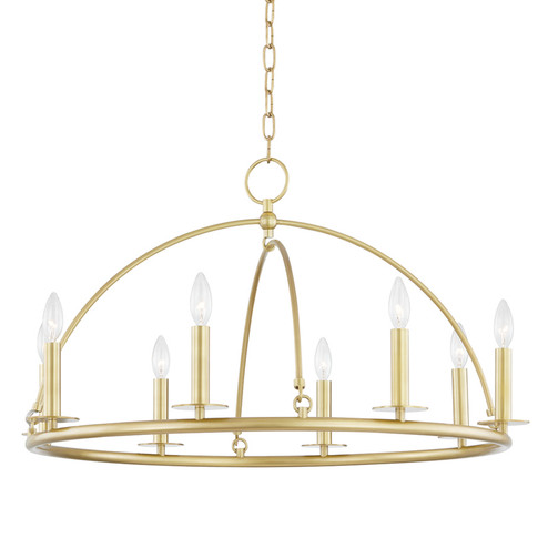 Howell Eight Light Chandelier in Aged Brass (70|9532-AGB)