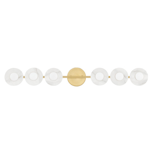 Elmont Six Light Bath Bracket in Aged Brass (70|9206-AGB)