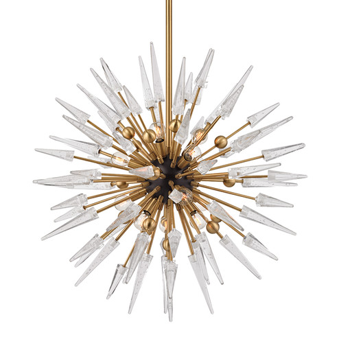 Sparta 12 Light Chandelier in Aged Brass (70|9032-AGB)
