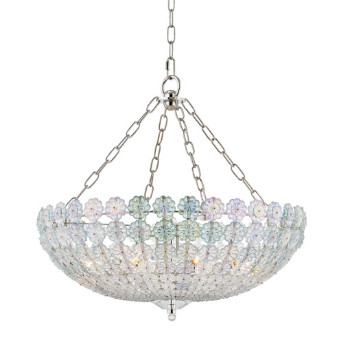 Floral Park Eight Light Chandelier in Polished Nickel (70|8224-PN)