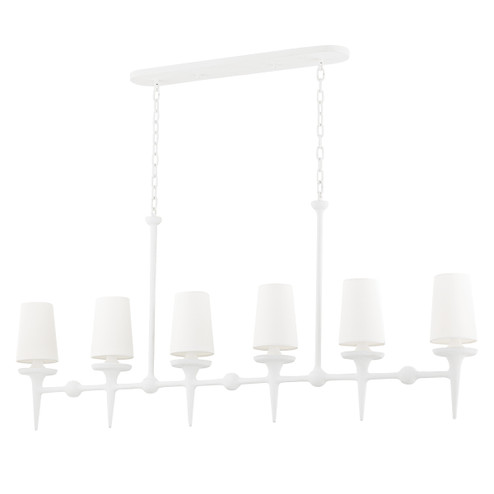 Torch Six Light Island Pendant in White Plaster (70|6658-WP)