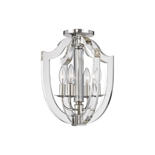 Arietta Four Light Semi Flush Mount in Polished Nickel (70|6500-PN)