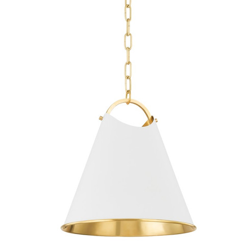 Burnbay One Light Pendant in Aged Brass (70|6214-AGB/SWH)