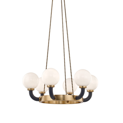 Werner Six Light Pendant in Aged Brass/Black (70|3636-AGB/BK)