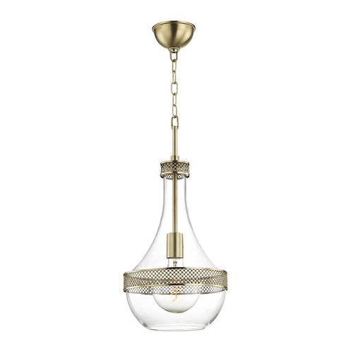 Hagen One Light Pendant in Aged Brass (70|1810-AGB)