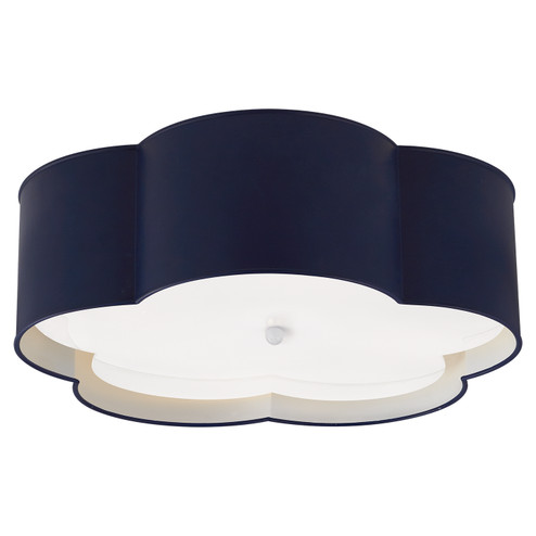 Bryce Four Light Flush Mount in French Navy and White (268|KS 4118NVY/WHT-FA) Bryce Four Light Flush Mount in French Navy and White (268|KS 4118NVY/WHT-FA)
