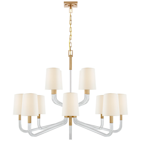 Reagan 12 Light Chandelier in Antique-Burnished Brass and Crystal (268|CHC 5904AB/CG-L)