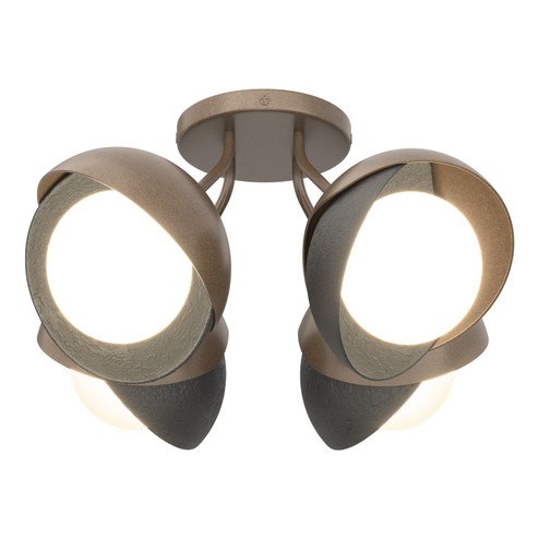 Brooklyn Four Light Semi-Flush Mount in Bronze (39|121376-SKT-05-10-GG0711)