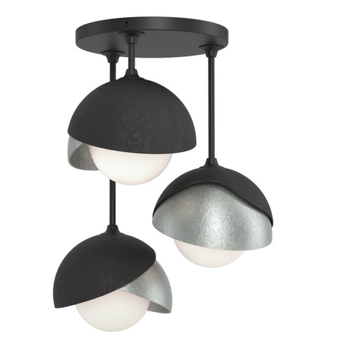 Brooklyn Three Light Semi-Flush Mount in Black (39|121374-SKT-10-82-GG0711)