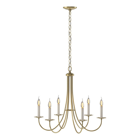 Simple Lines Six Light Chandelier in Modern Brass (39|101160-SKT-86)