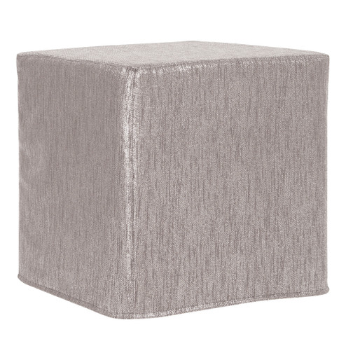 No Tip Block Ottoman in Glam Pewter (204|850-237)