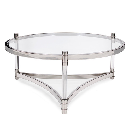Stainless Steel Table Coffee Table in Clear Acrylic w/ Polished Stainless Steel (204|58027)