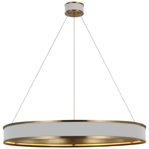 Connery LED Chandelier in Matte White and Antique-Burnished Brass (268|CHC 1616WHT/AB)