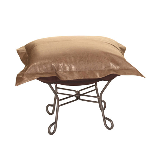 Scroll Puff Ottoman in Titanium (204|510-191)