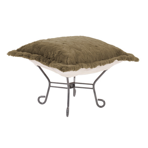 Scroll Puff Ottoman in Angora Moss (204|510-1091)