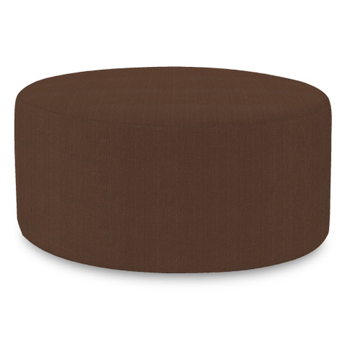 Universal Round 36``Round Ottoman With Slipcover in Sterling Chocolate (204|132-202)