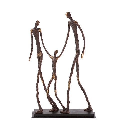 Family Statue in Bronze w/ gold leaf (204|12238)