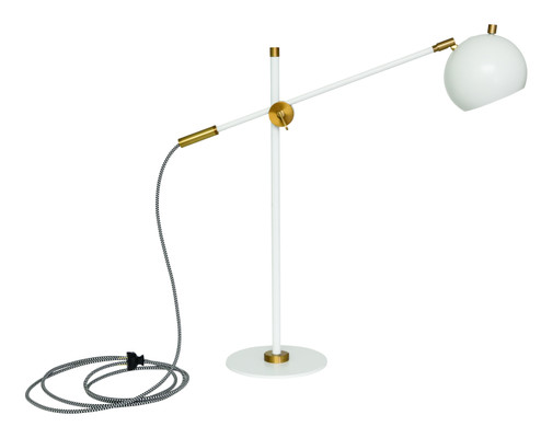 Orwell LED Table Lamp in White with Weathered Brass (30|OR750-WTWB)