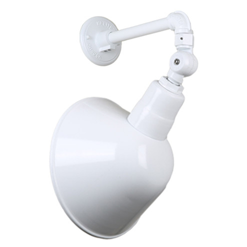 Angle Shade One Light Outdoor Gooseneck Light in White (381|H-QSN18112-SA-93/QSNB-44-93/QSNSK-93)