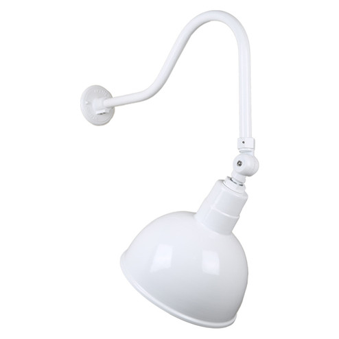 Deep Bowl Shade One Light Outdoor Gooseneck Light in White (381|H-QSN16112-SA-93/QSNHL-H-93/QSNSK-93)