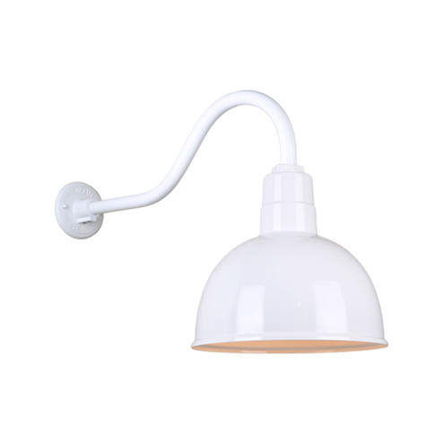 Deep Bowl Shade One Light Outdoor Gooseneck Light in White (381|H-QSN16112-SA-93/QSNHL-A-93)