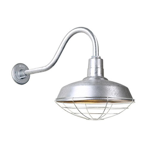 Warehouse One Light Outdoor Gooseneck Light in Galvanized (381|H-QSN15118-SA-96/QSNHL-A-96/QSNWGR-18``-96)