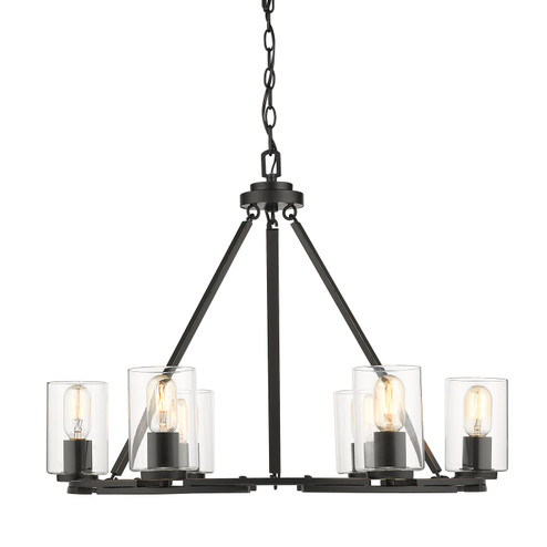 Monroe Six Light Chandelier in Matte Black (62|7041-6 BLK-CLR)