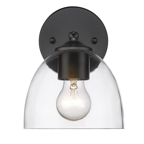Roxie One Light Wall Sconce in Matte Black (62|6958-1W BLK-BLK-CLR)