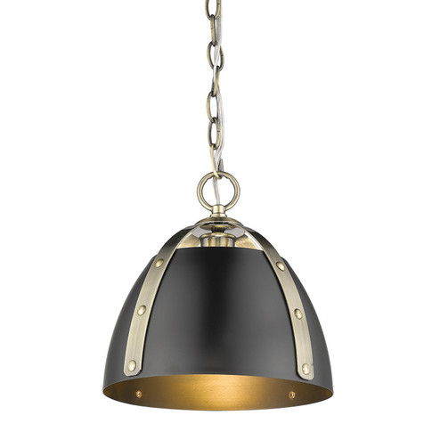 Aldrich One Light Pendant in Aged Brass (62|6928-S AB-BLK)