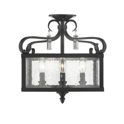 Valencia Four Light Semi-Flush Mount in Matte Black (62|2049-SF BLK)