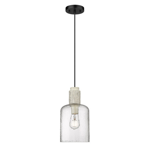 Pedra One Light Pendant in Matte Black (62|1086-S BLK-HCG)