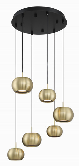Halo LED Pendant in Coal And Brushed Gold (42|P5474-884-L)