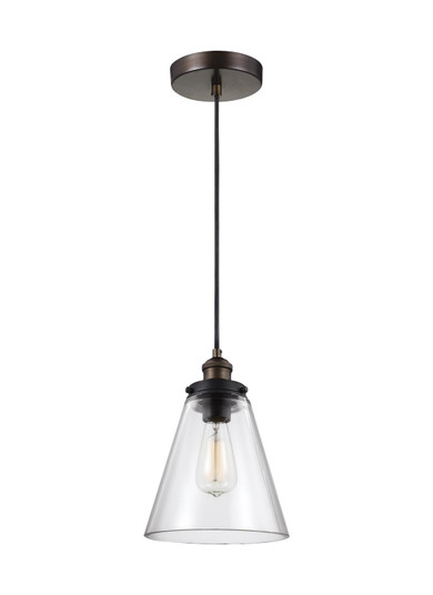 Baskin One Light Pendant in Painted Aged Brass / Dark Weathered Zinc (454|P1347PAGB/DWZ)
