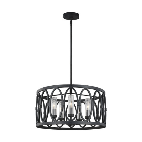 Patrice Five Light Outdoor Chandelier in Dark Weathered Zinc (454|OLF3222/5DWZ)