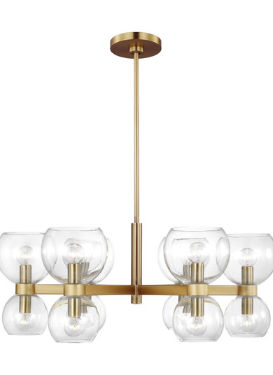 Londyn Six Light Chandelier in Burnished Brass with Clear Glass (454|KSC10212BBSCG)