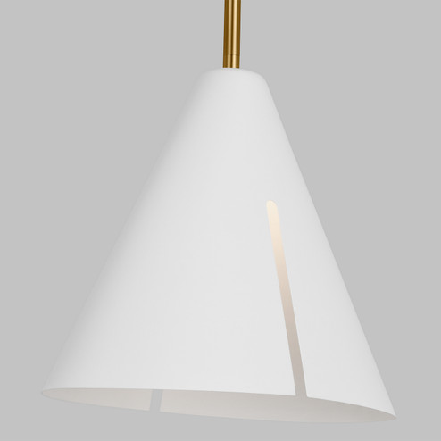 Cambre LED Pendant in Matte White and Burnished Brass (454|KP1131MWTBBS-L1)