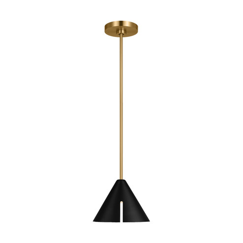 Cambre LED Pendant in Midnight Black and Burnished Brass (454|KP1121MBKBBS-L1)