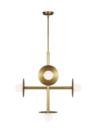 Nodes Five Light Chandelier in Burnished Brass (454|KC1035BBS) Nodes Five Light Chandelier in Burnished Brass (454|KC1035BBS)