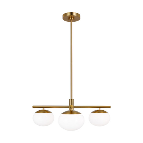 Lune Three Light Semi Flush Mount in Burnished Brass (454|EF1063BBS)