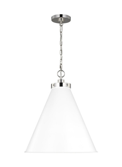 Wellfleet One Light Pendant in Matte White and Polished Nickel (454|CP1281MWTPN)