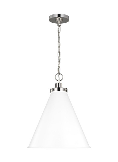 Wellfleet One Light Pendant in Matte White and Polished Nickel (454|CP1271MWTPN)