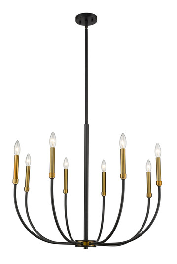 Haylie Eight Light Chandelier in Matte Black + Olde Brass (224|479-8MB-OBR)