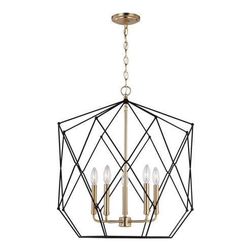 Zarra Five Light Lantern in Satin Brass (454|5334105-848)