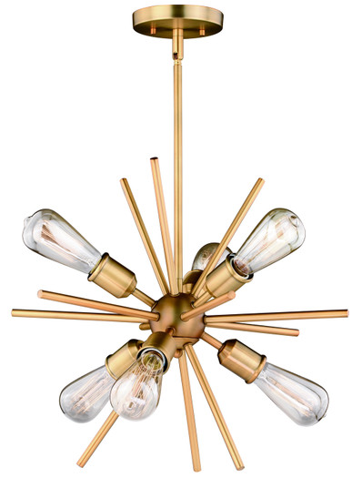 Estelle Six Light Pendant in Natural Brass (63|P0238)