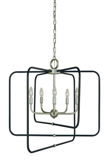 Montrose Five Light Chandelier in Satin Pewter With Matte Black (8|5425 SP/MBLACK)
