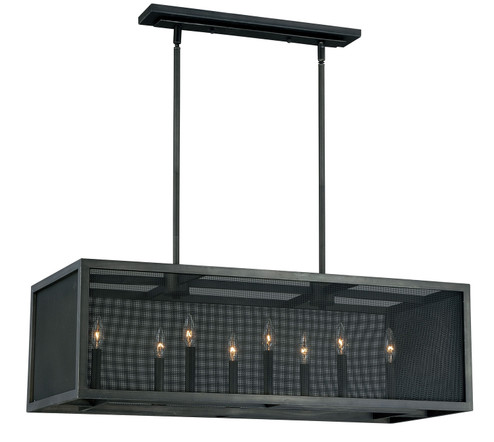 Wicker Park Eight Light Linear Chandelier in Warm Pewter (63|P0105)
