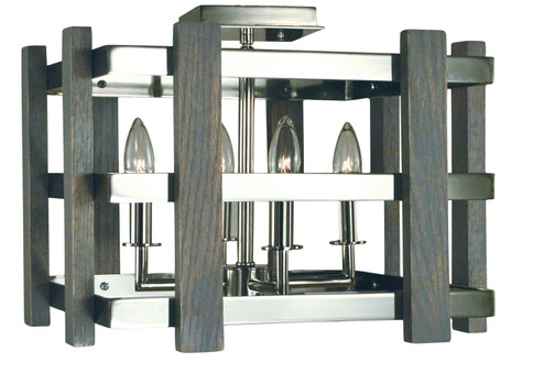 Arcadia Four Light Flush / Semi-Flush Mount in Polished Nickel (8|5260 PN)